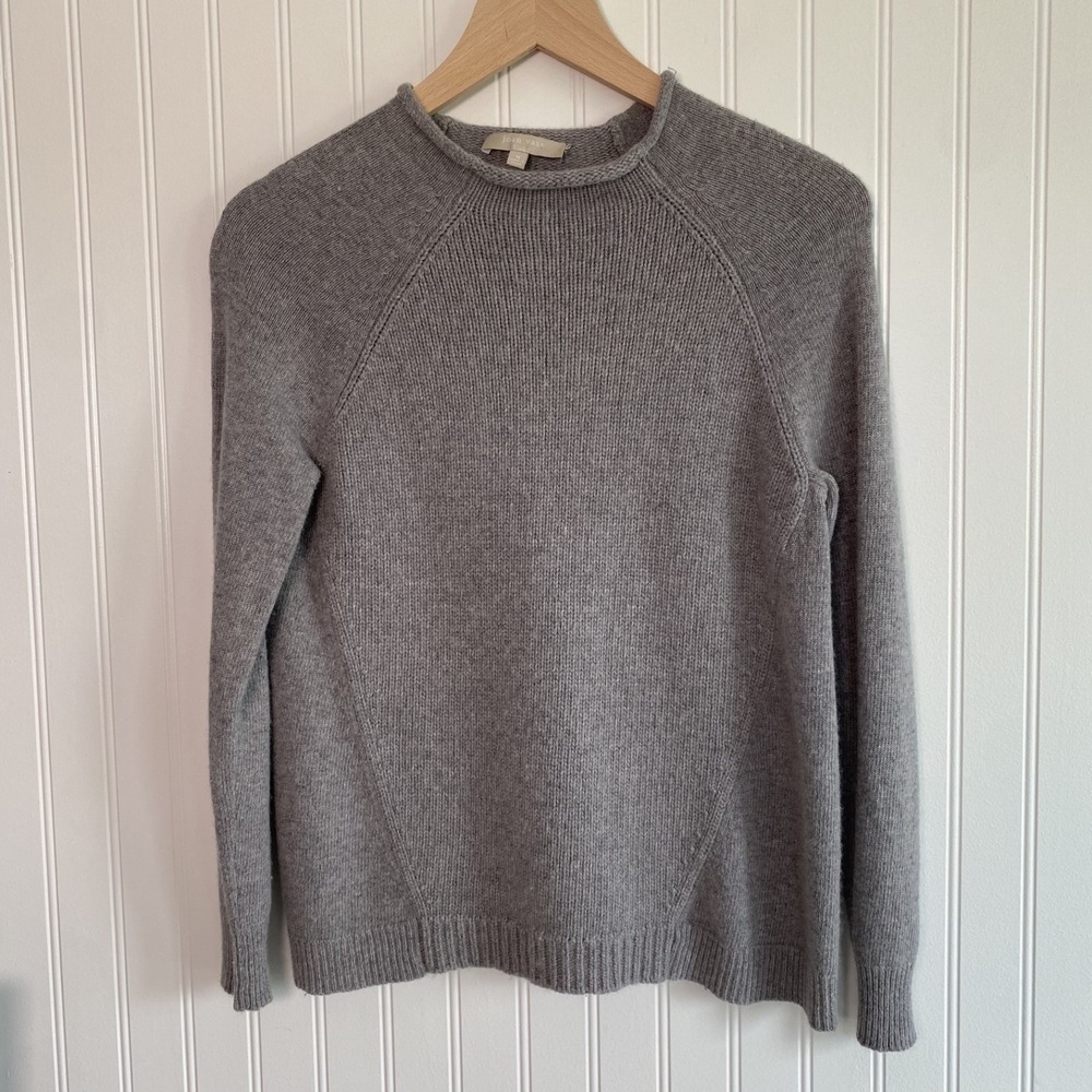 Joan Vass Womens Roll Neck Sweater Cashmere Wool Blend Size M Heritage Old Money